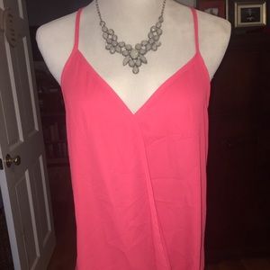 NWT Lily White surplice tank Sz L criss cross top